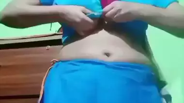 Innocent milk tanker bhabhi stripping blouse and in-skirt