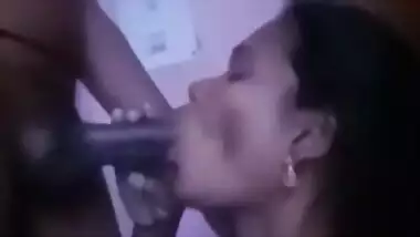 South Indian dusky wife sucking dick of lover