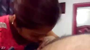 A sister sucks her brother’s hard dick in an Indian bf
