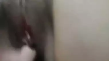 Brown haired cam girl boob pressing and pussy fingering