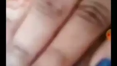Tight pink pussy and round boobs showing GF video call