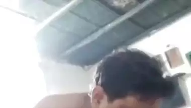 Horny Jija chews big boobs of Sali in a local bf video