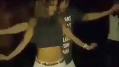 Sexy girl grinding her ass on hubby’s dick and legs in club