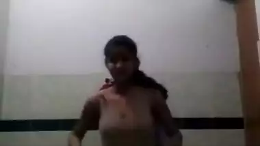 Cute GF Showing Bathroom For BF