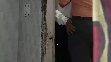 Office Lover Romance and Socking Cock in Washroom