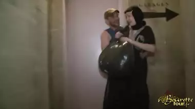 Hijabi muslim getting nailed in both holes 