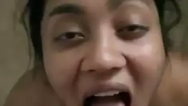 Girlfriend taking cum inside her mouth after blowjob