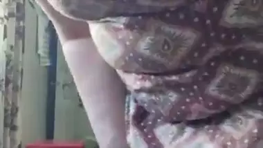 Indian aunty vacuuming