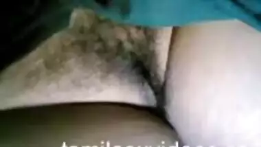Tamil aunty showing her bushy pussy