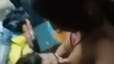 Skinny Desi female showing off her XXX nipples being licked by sex guy