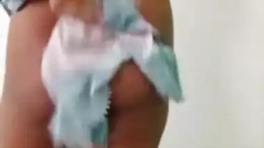 POV college girl showing her sexy body after bath