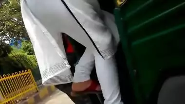 Desi Hot Ass Voyeur white leggings