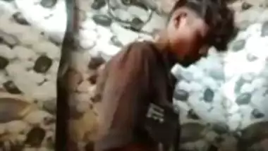 Village guy enjoys bathroom sex with his nude GF