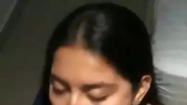 Cock hungry Mumbai babe sucks a dick and licks cum