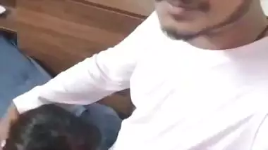 A 21-year-old college girl gives a desi blowjob to her lover