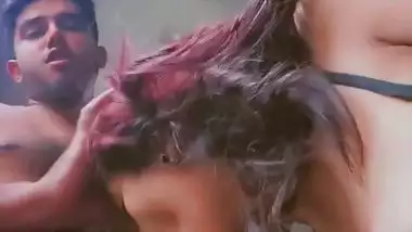 Red head girl blowjob with sharp boobs showing